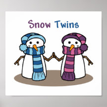 Snow Twins Boy and Girl Poster