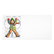 snowangel custom photo card