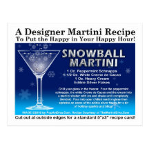 Snowball Christmas Martini Recipe Postcard