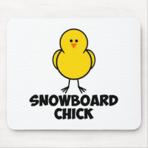 Snowboard Chick Mousepads