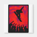 snowboard crimson morn fridge magnet