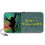 Snowboard in Cosmic Snowstorm Mp3 Speakers