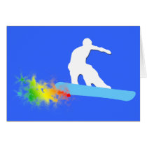 snowboard. powder trail. card