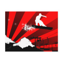snowboard. powder trail. postcards