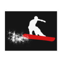 snowboard. powder trail. postcards