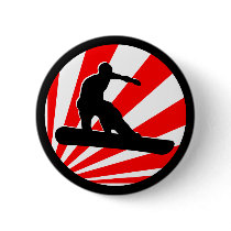 snowboard. red rays. pins