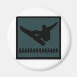 Snowboard Timber Framed Refrigerator Magnet