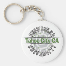 Snowboard University - Tahoe City CA Keychain