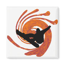 Snowboard zone of fridge magnets