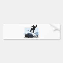 Snowboarder Action Jump Autoaufkleber