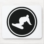 snowboarder downhill icon mouse pad
