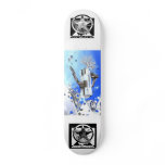 Snowboarder Holidays Skateboard #12 by fameland