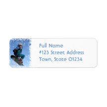 Snowboarder in the Snow Mailing Label