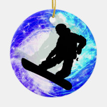 Snowboarder in Whiteout Ornaments
