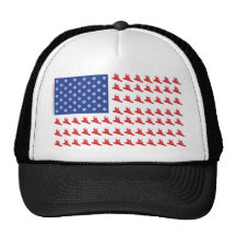 Snowboarder-Patriotic-Flag Mesh Hats