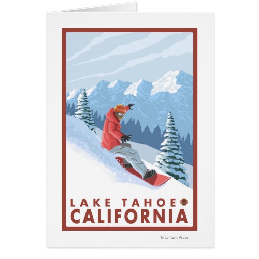 Snowboarder Scene - Lake Tahoe, California Greeting Card
