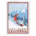Snowboarder Scene - Lake Tahoe, California Greeting Cards
