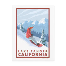 Snowboarder Scene - Lake Tahoe, California Post Card