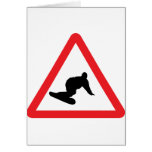 snowboarder warning sign card