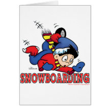 Snowboarding 2 greeting card