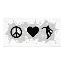 Snowboarding 3 photo card template