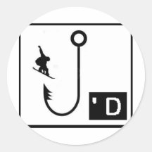 Snowboarding accroché autocollants