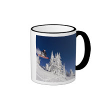 Snowboarding action at Whitefish Mountain Resort Coffee Mugs