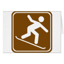Snowboarding Highway Sign Cards