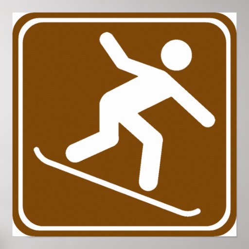 Snowboarding Highway Sign Posters