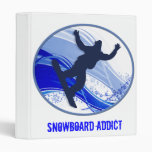 Snowboarding & Snowflakes 3 Ring Binders