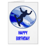Snowboarding & Snowflakes Card