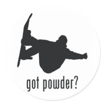 Snowboarding Round Sticker