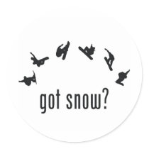 Snowboarding Round Stickers
