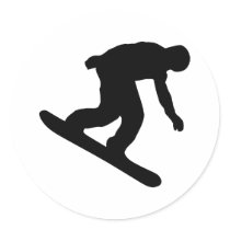 Snowboarding Round Stickers