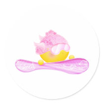 Snowboarding Sybille 2 Round Stickers
