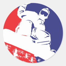 Snowboarding/USA Adhésif Rond