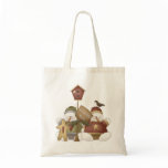 Snowbodies' Home Snowman Winter Scene Canvas Bags