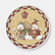 Snowbodies Home Snowmen Fridge Magnet