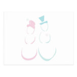 Snowcouple in Icy Pink and Blue Postcard
