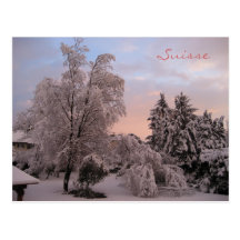 Snowfall in Switzerland Post Card