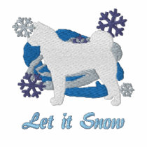 Snowflake Akita Embroidered Shirt (Long Sleeve)
