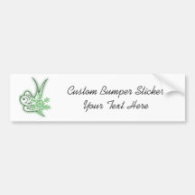 Snowflake & Birdie Christmas Design - Green Bumper Stickers