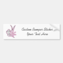 Snowflake & Birdie Christmas Design - Pink Bumper Stickers