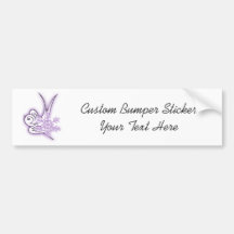 Snowflake & Birdie Christmas Design - Purple Bumper Sticker