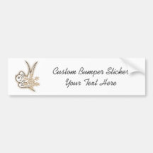 Snowflake & Birdie Christmas Design - Sepia Bumper Stickers