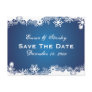 Snowflake blue white winter wedding Save the Date