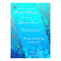 Snowflake & Bokeh Winter Bridal Shower Invite