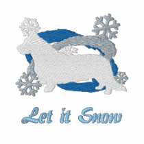 Snowflake Cardigan Welsh Corgi Embroidered Shirt