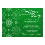 Snowflake Christmas Party Invitations in Green