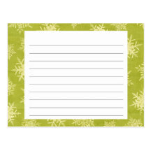 Snowflake Covered Christmas Recipe Card Post Cards